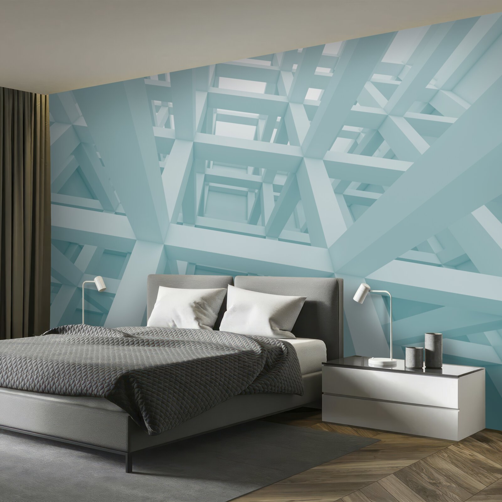 Фотошпалери абстрактні металеві форми