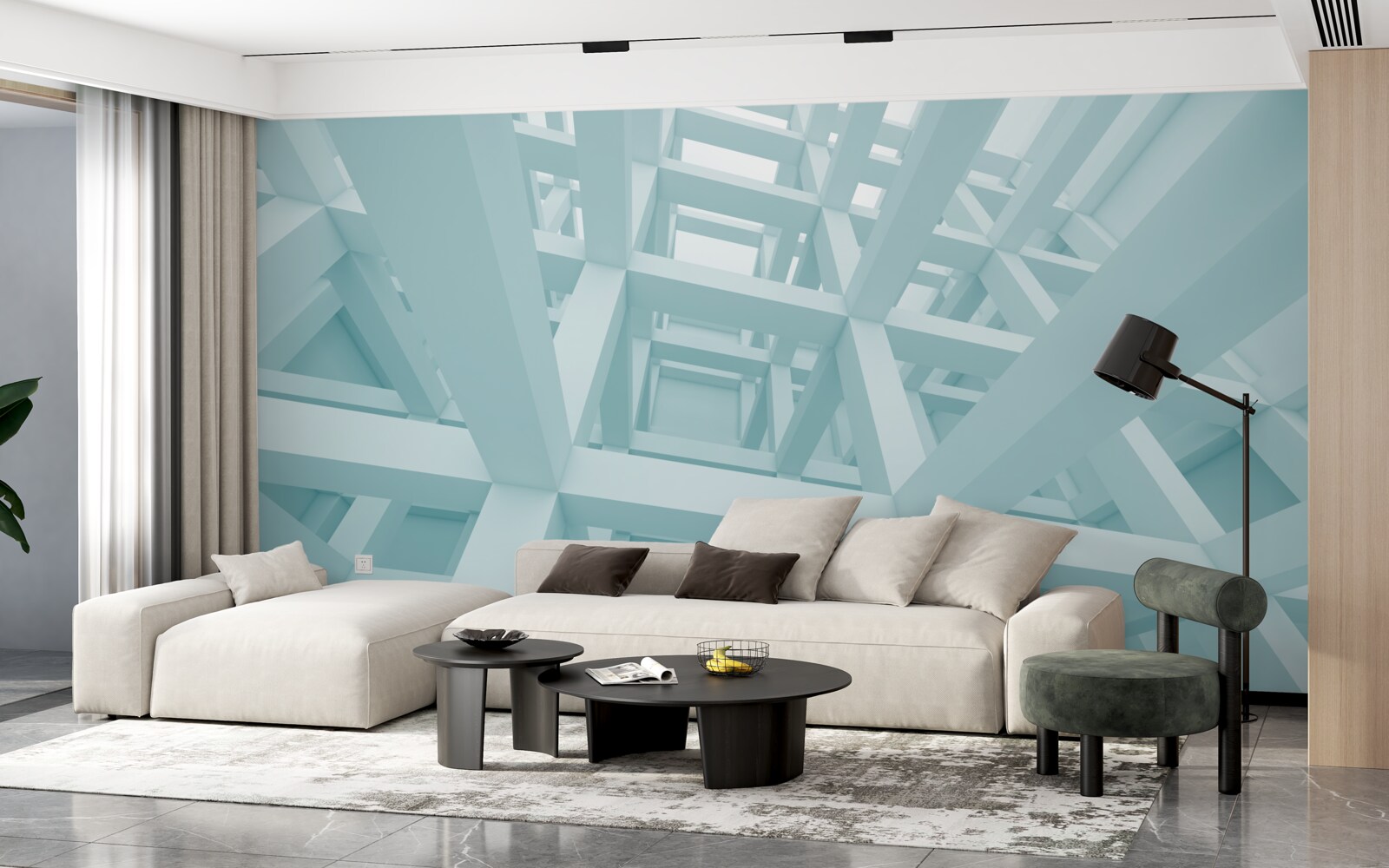 Фотошпалери абстрактні металеві форми