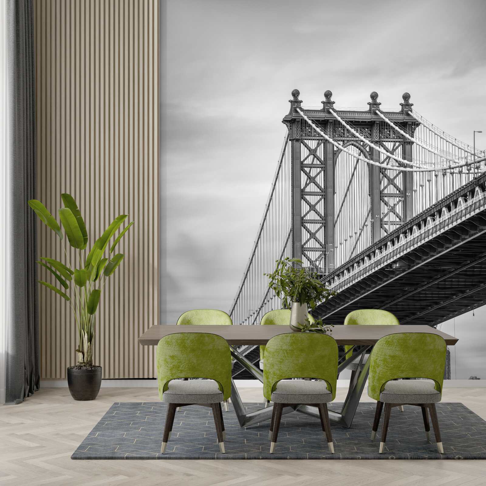 Фотошпалери зруйнований міст, що веде до населеного пункту