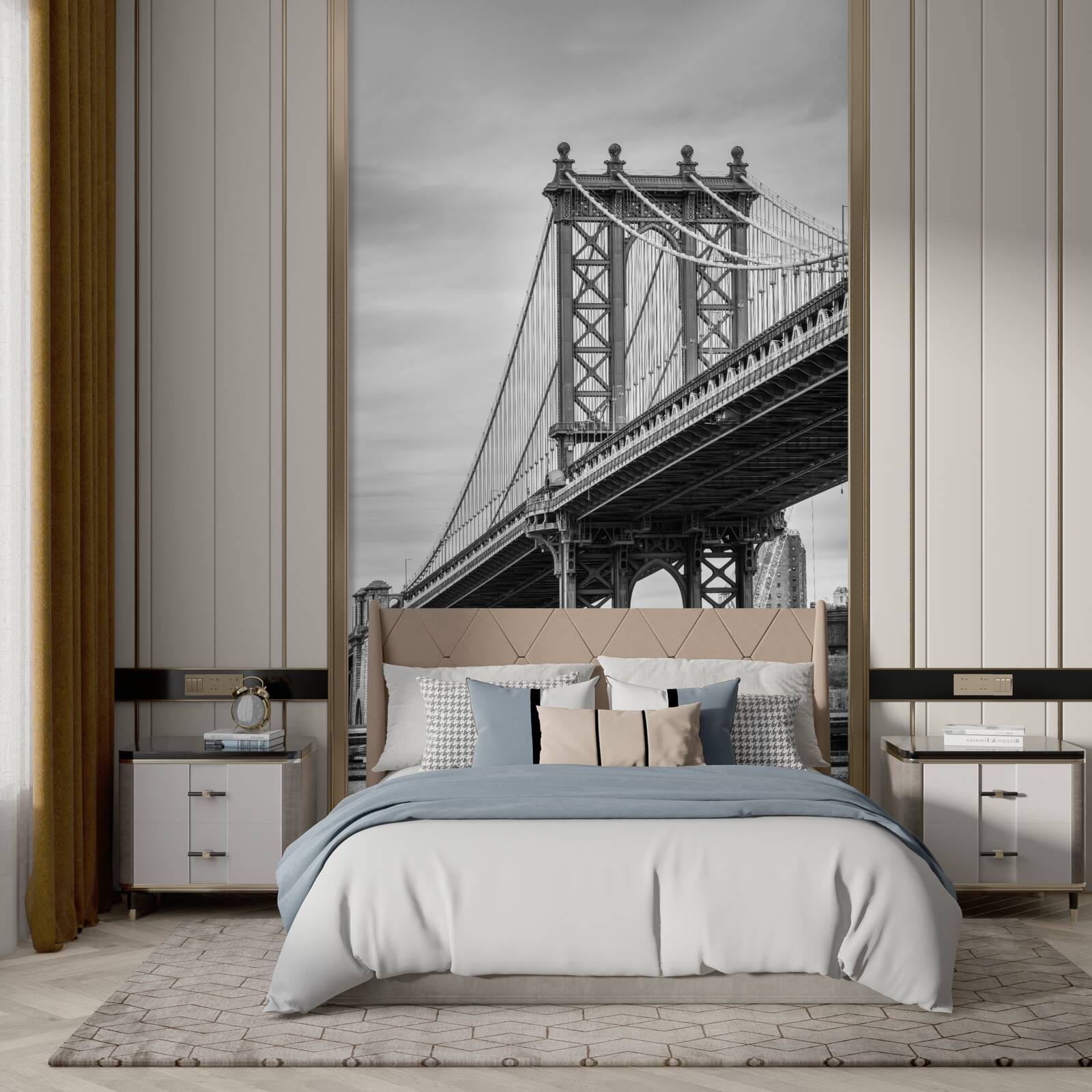 Фотошпалери зруйнований міст, що веде до населеного пункту