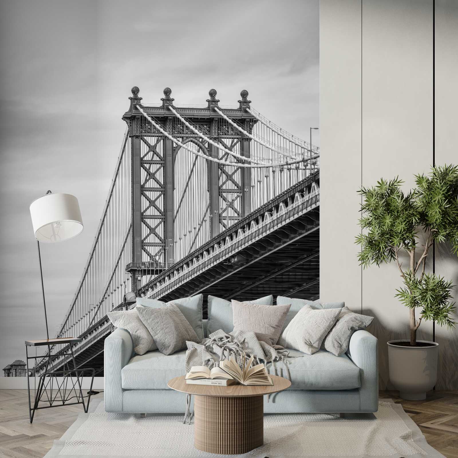 Фотошпалери зруйнований міст, що веде до населеного пункту