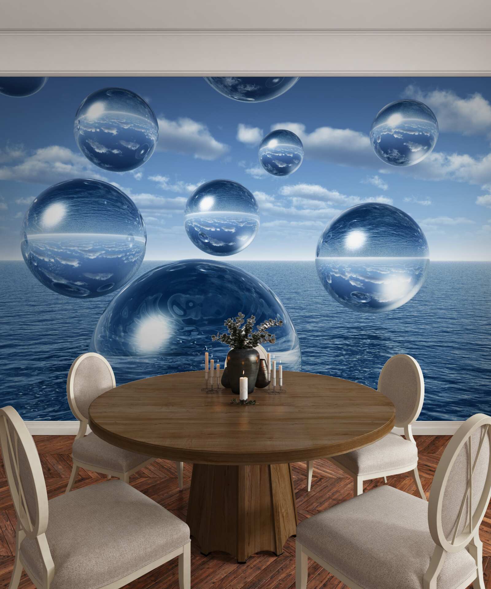 Фотошпалери краплі води стікають у море