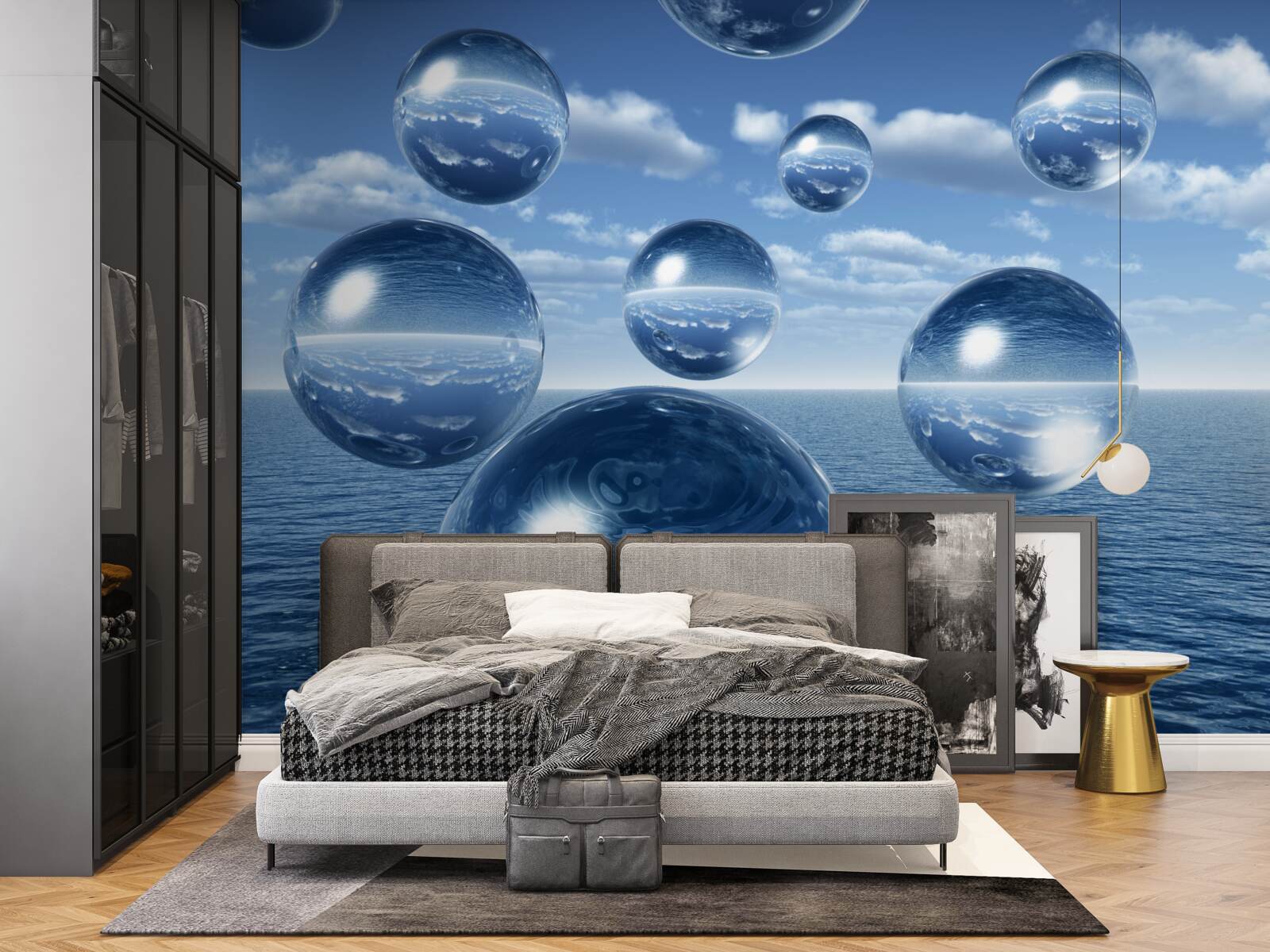 Фотошпалери краплі води стікають у море