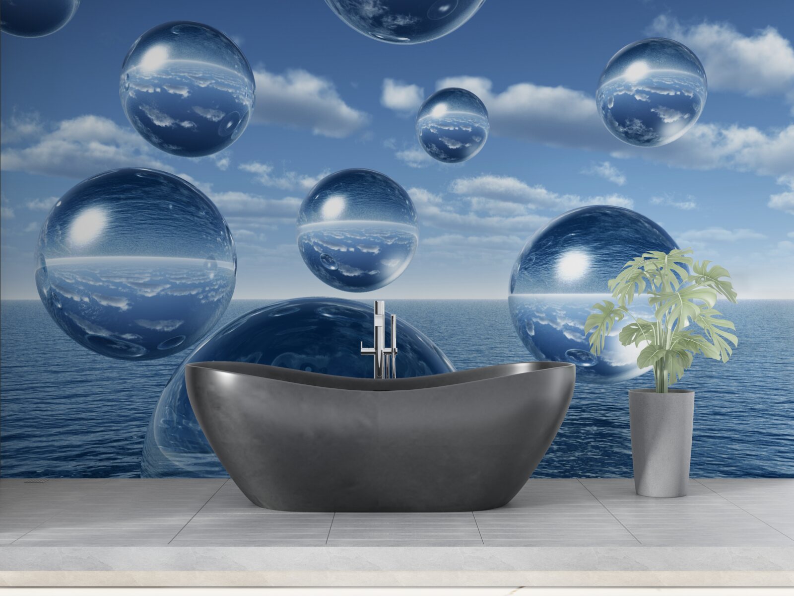 Фотошпалери краплі води стікають у море