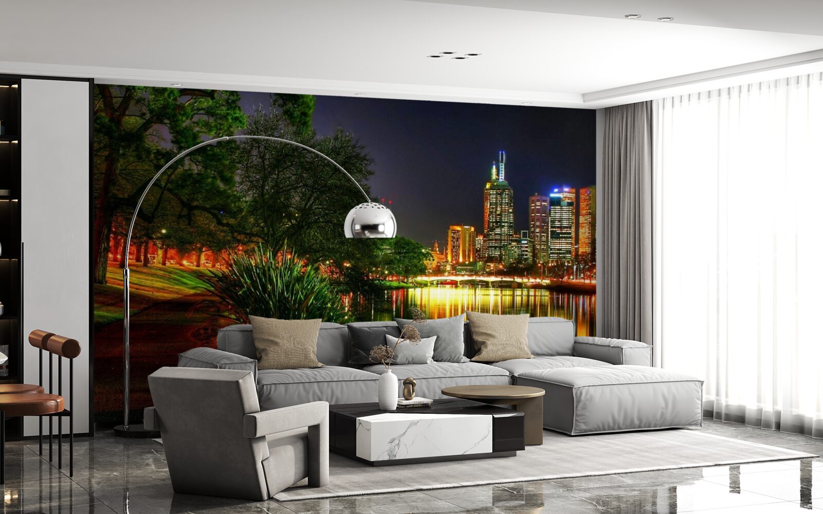 Фотошпалери занедбана набережна ввечері