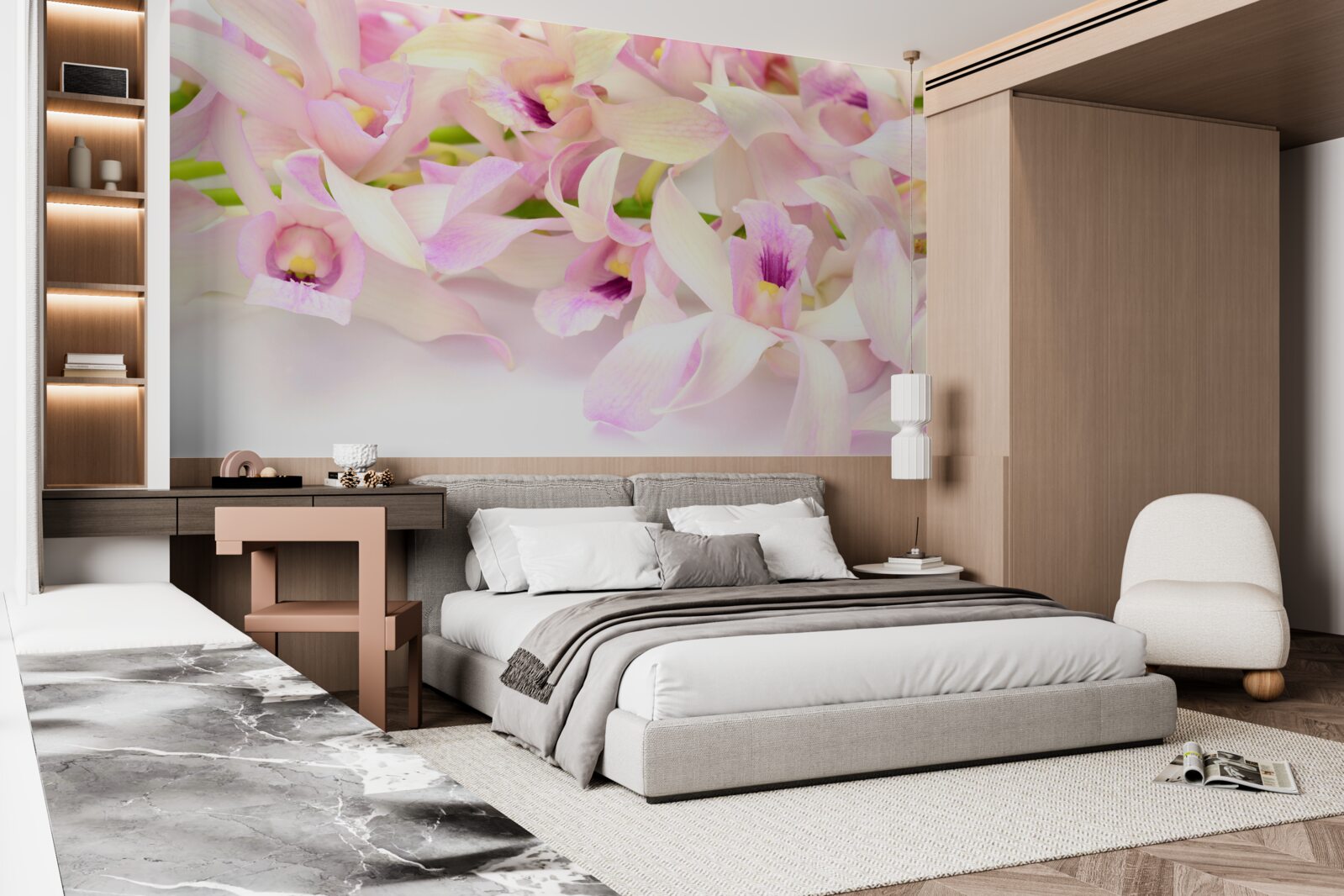 Фотошпалери ніжні рожеві квіткові бутони