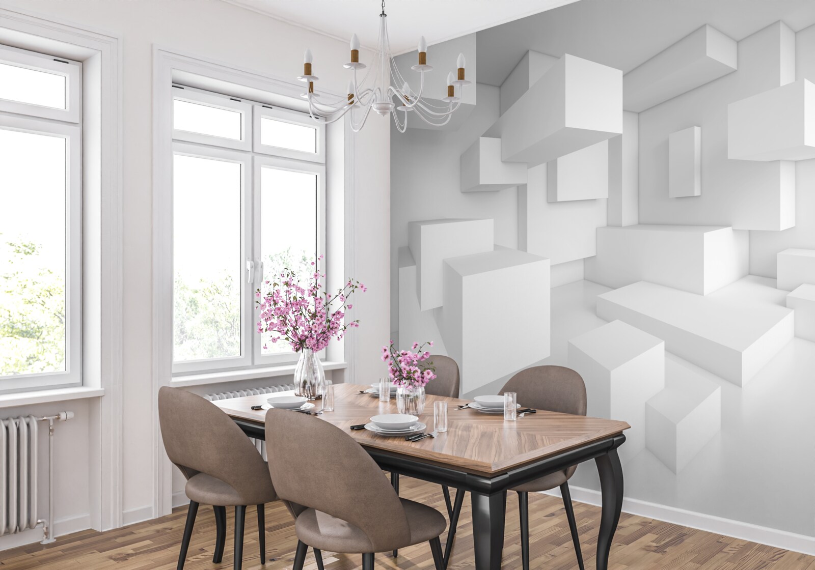 Фотошпалери композиція літаючих прямокутників