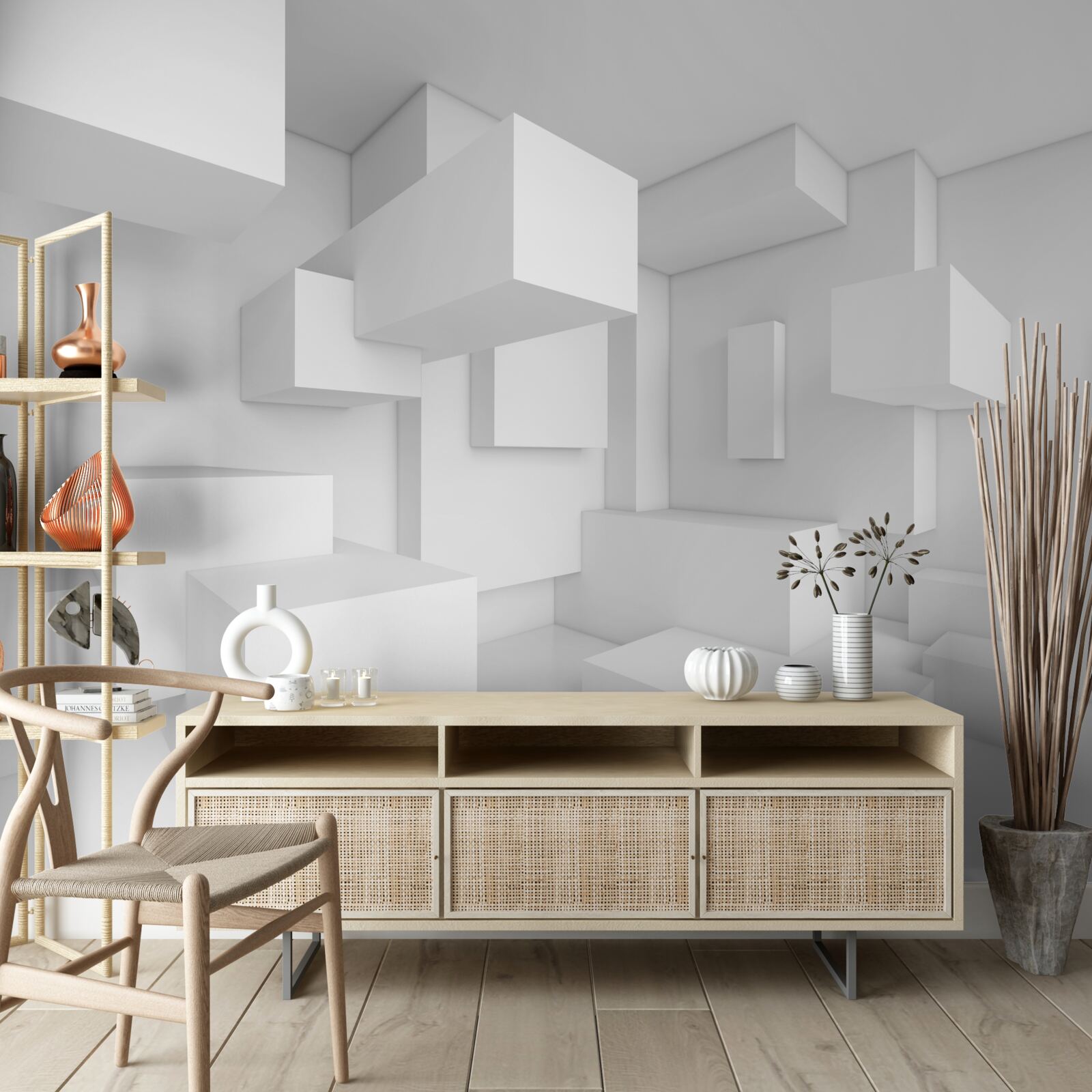 Фотошпалери композиція літаючих прямокутників