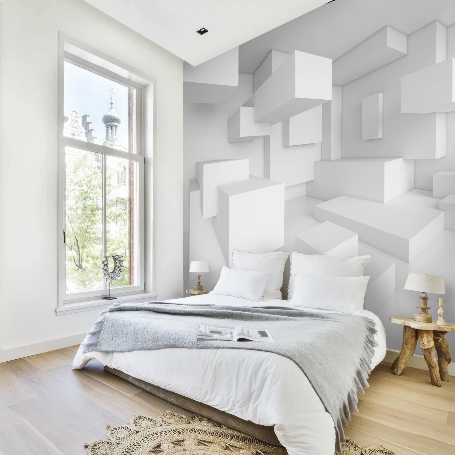 Фотошпалери композиція літаючих прямокутників