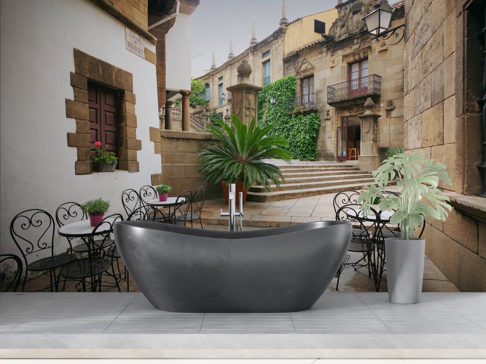 Фотошпалери літні сходи в античному місті