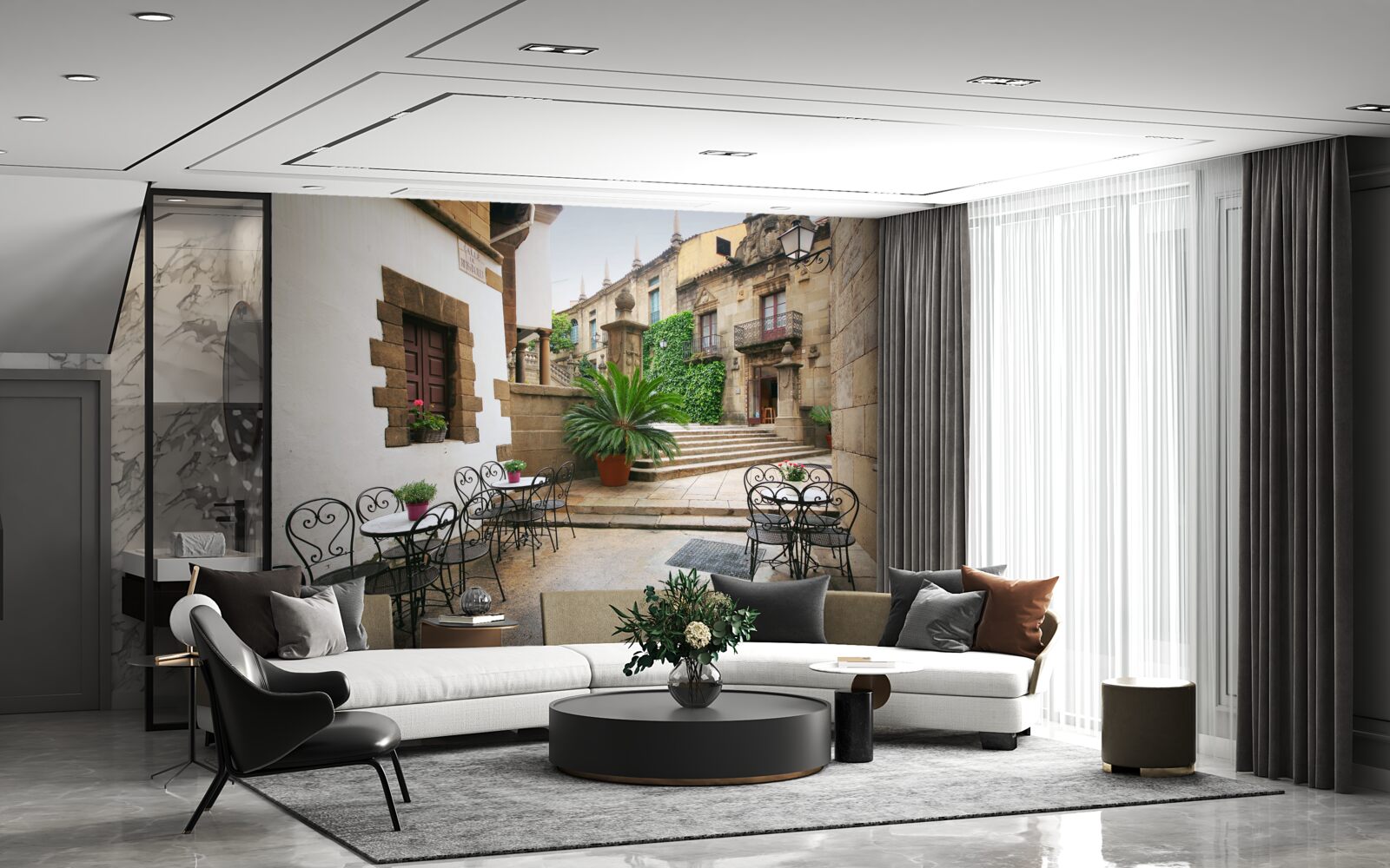 Фотошпалери літні сходи в античному місті