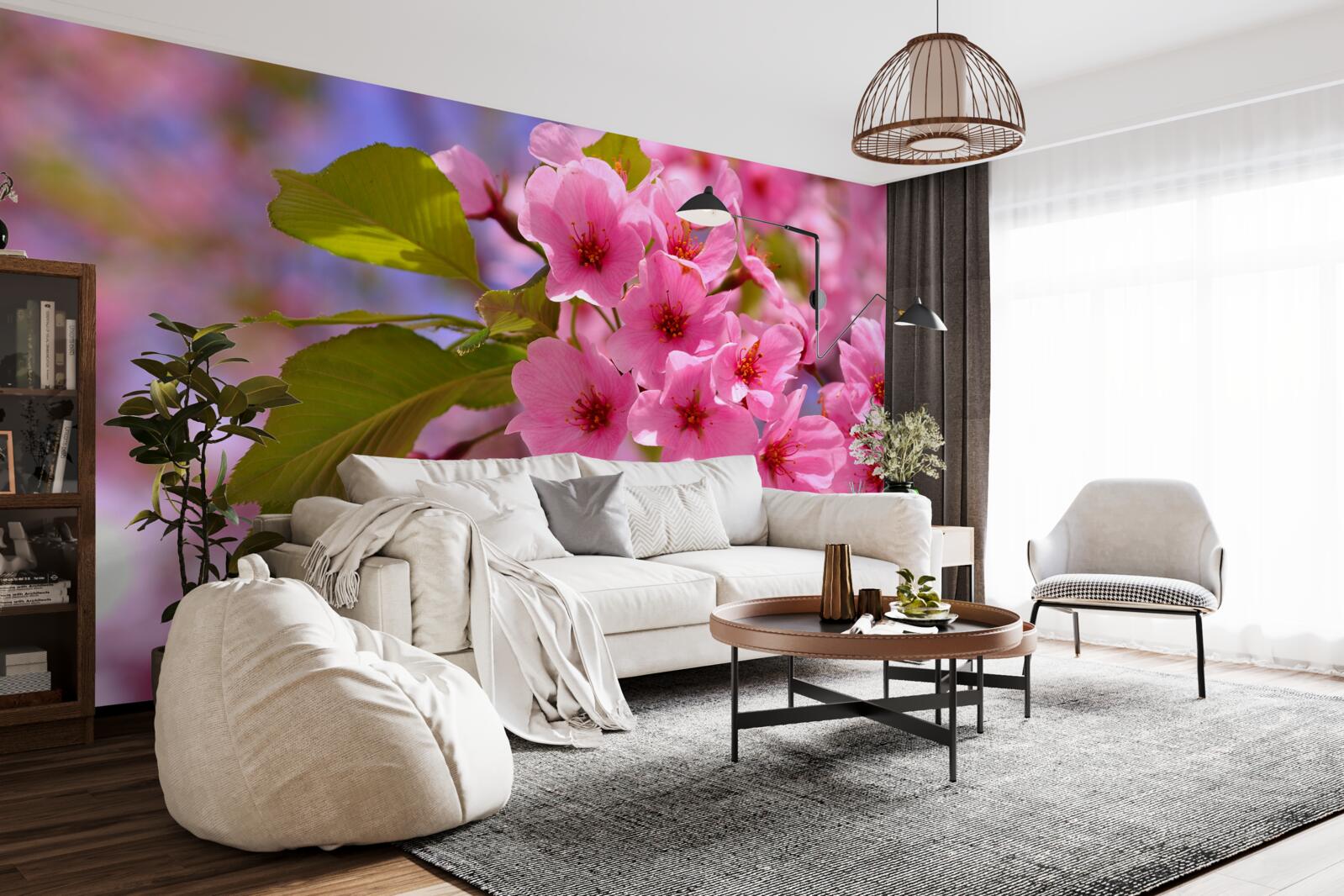 Фотошпалери навесні розпускаються великі бутони сакури