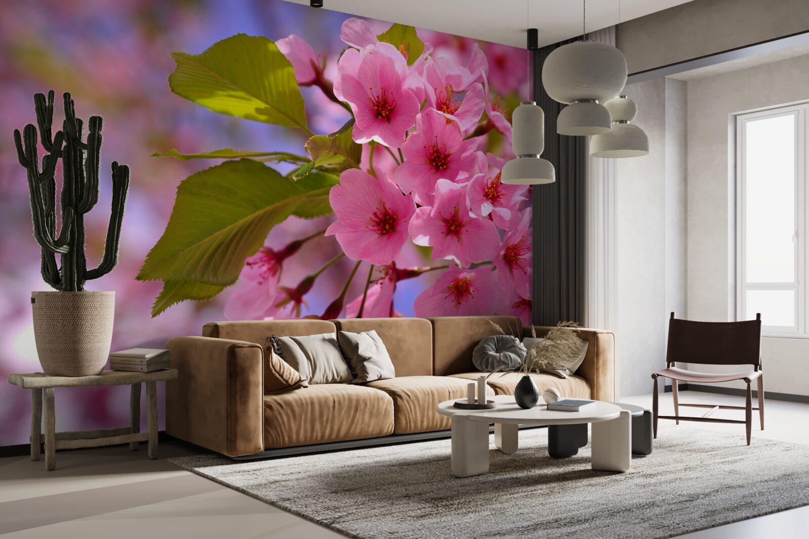 Фотошпалери навесні розпускаються великі бутони сакури