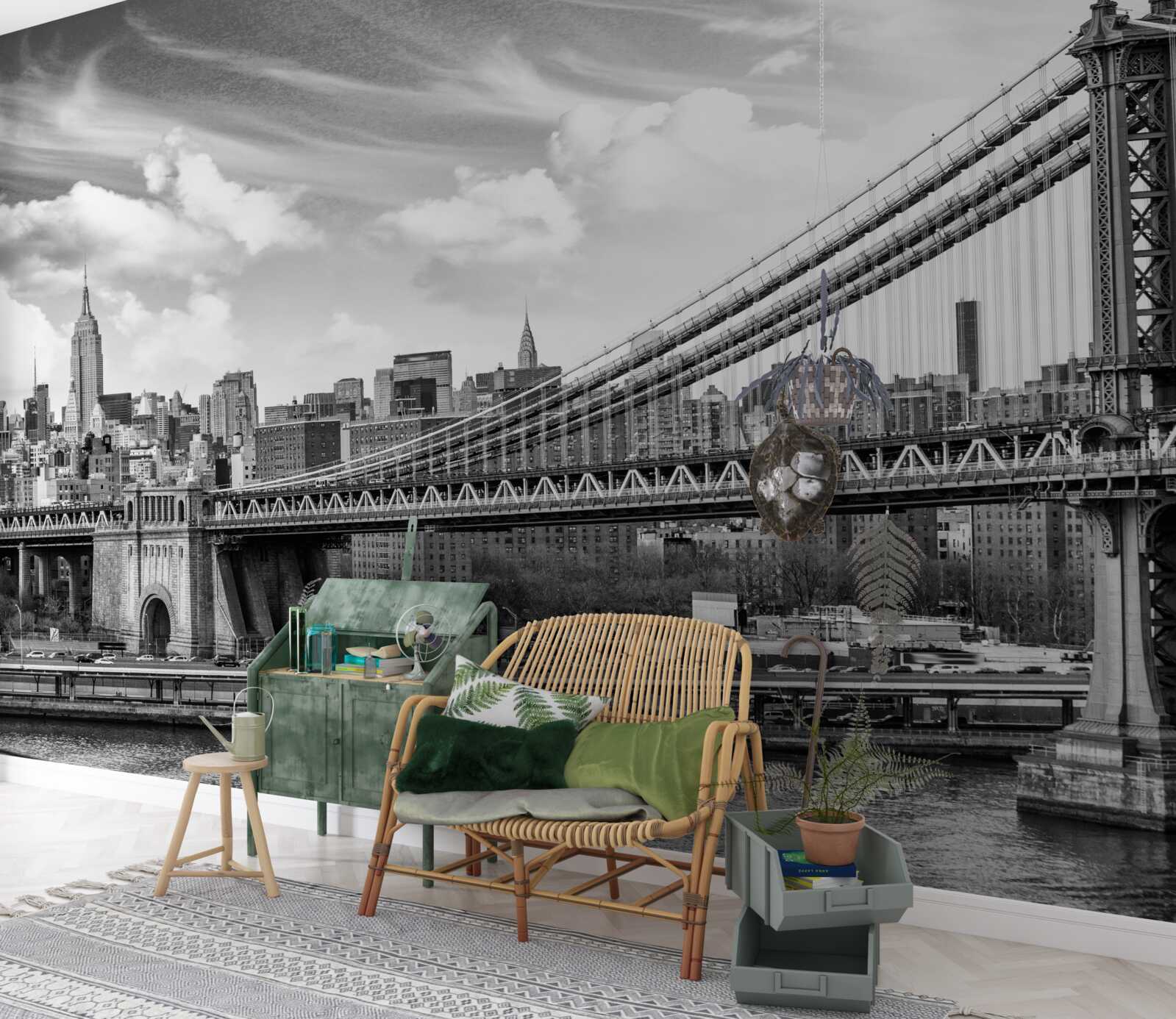 Фотошпалери зруйнований муніципальний міст через річку