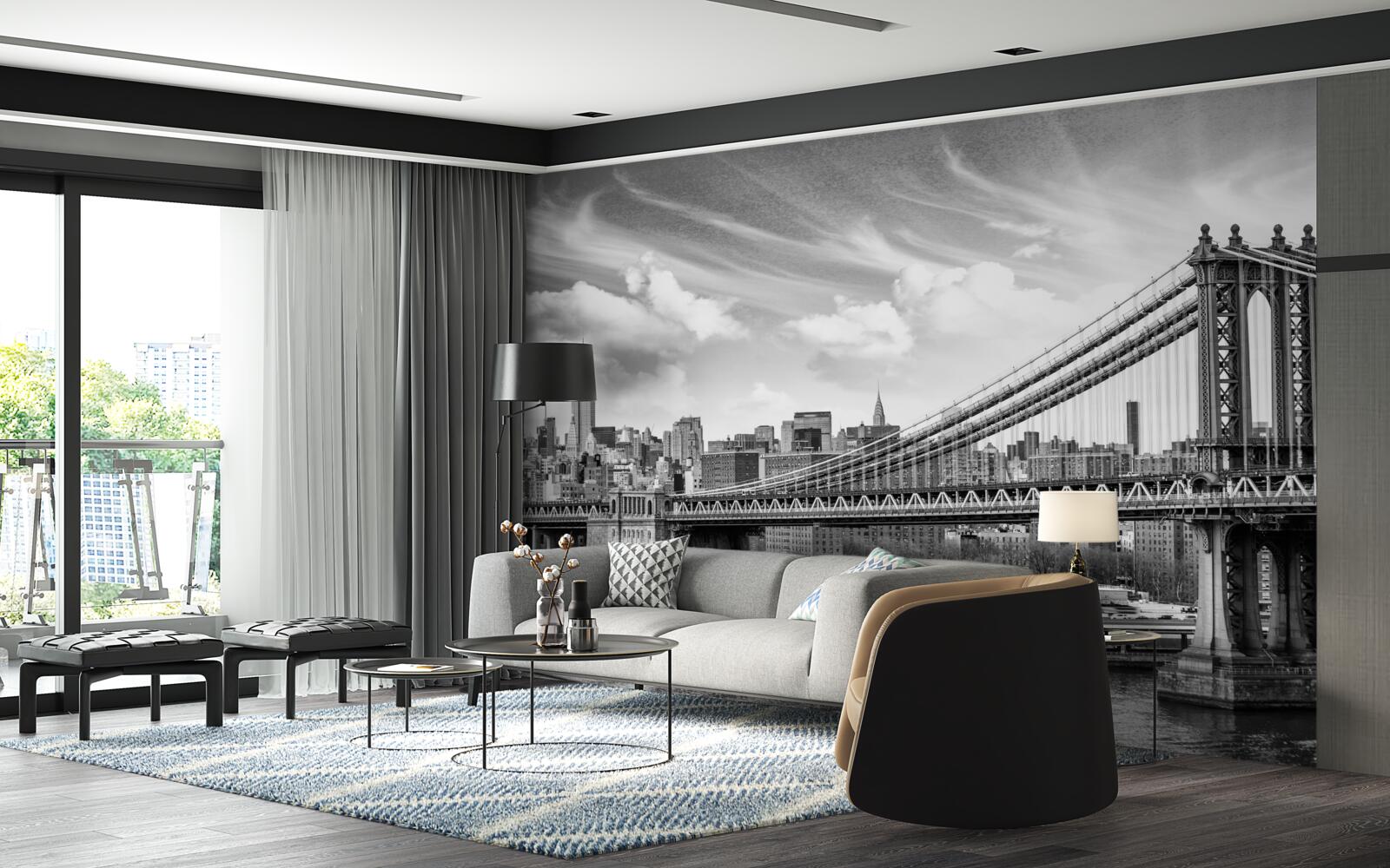 Фотошпалери зруйнований муніципальний міст через річку