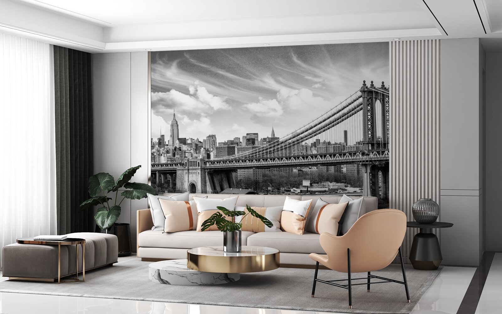 Фотошпалери зруйнований муніципальний міст через річку