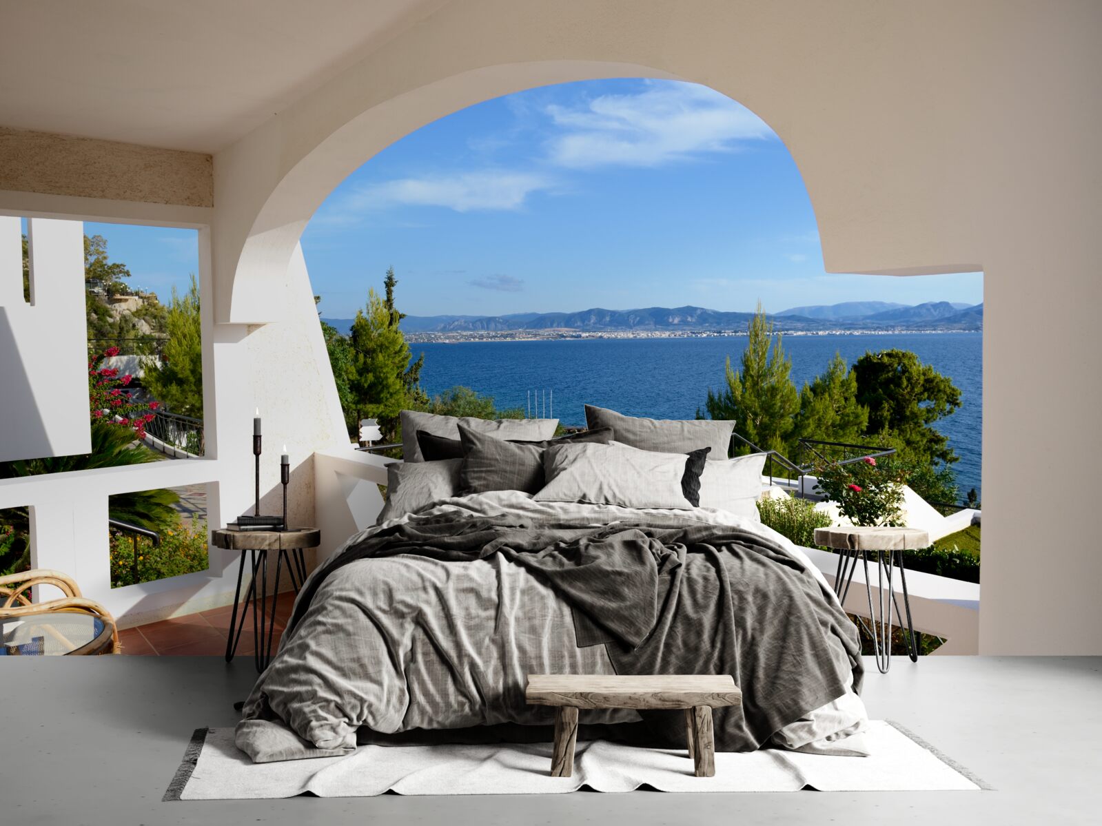 Фотошпалери зручна тераса з видом на океан