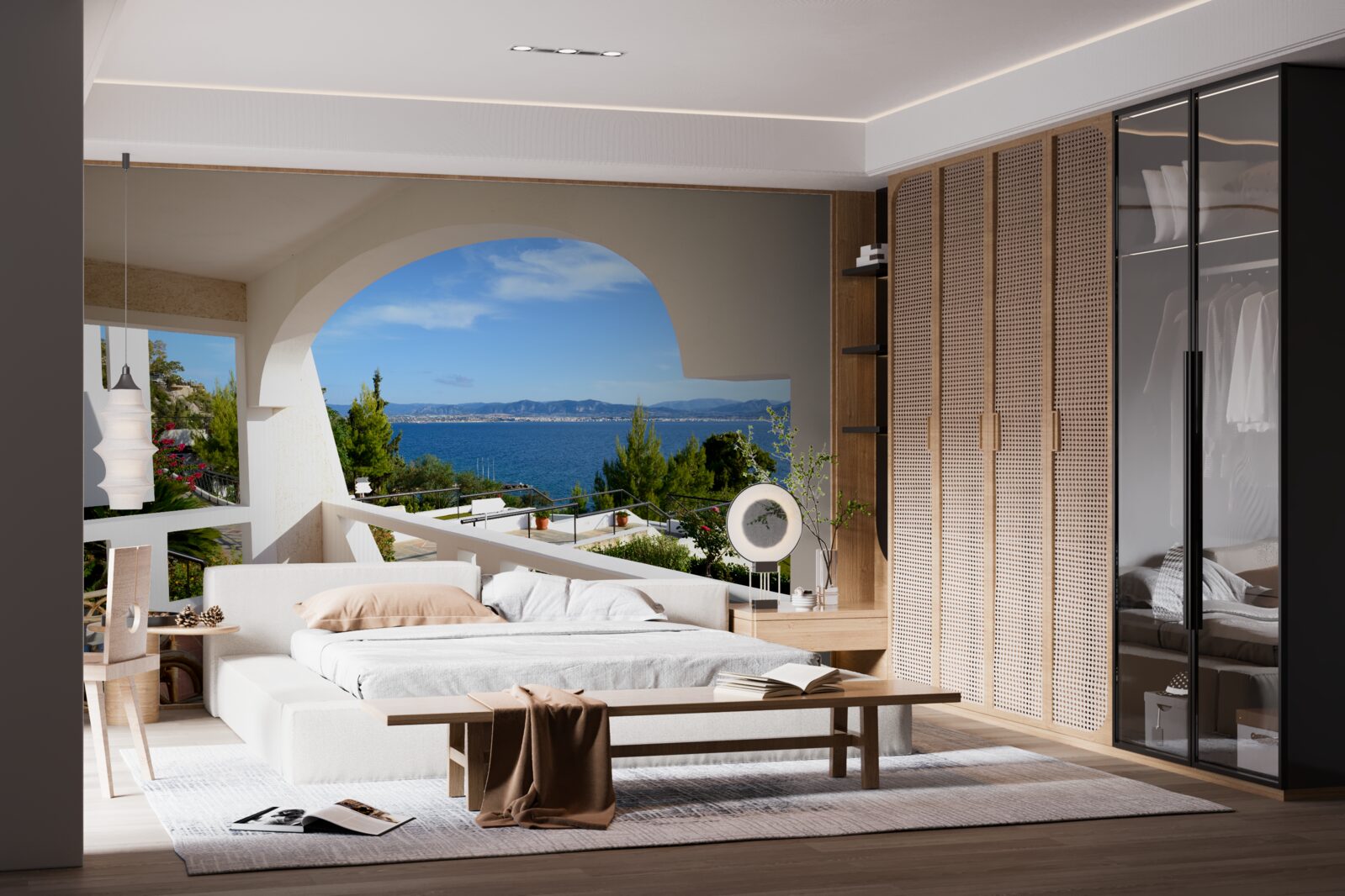 Фотошпалери зручна тераса з видом на океан