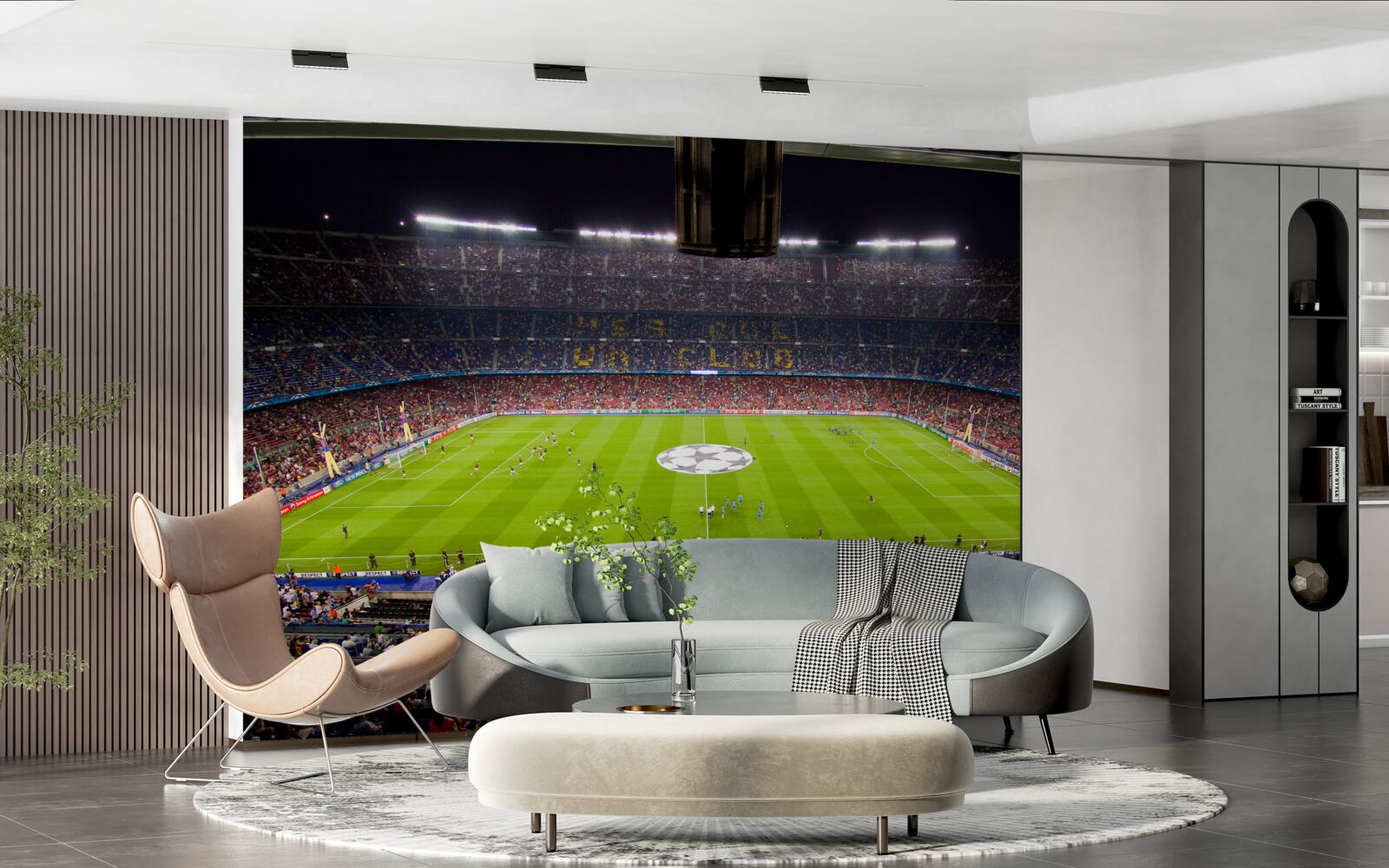 Фотошпалери футбольне поле з глядачами