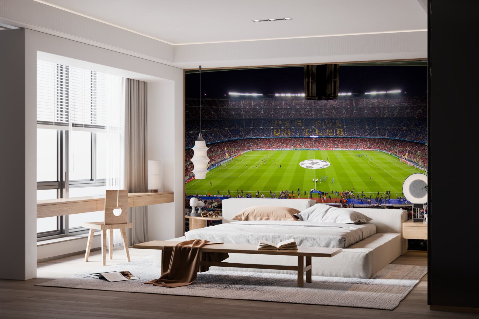 Фотошпалери футбольне поле з глядачами