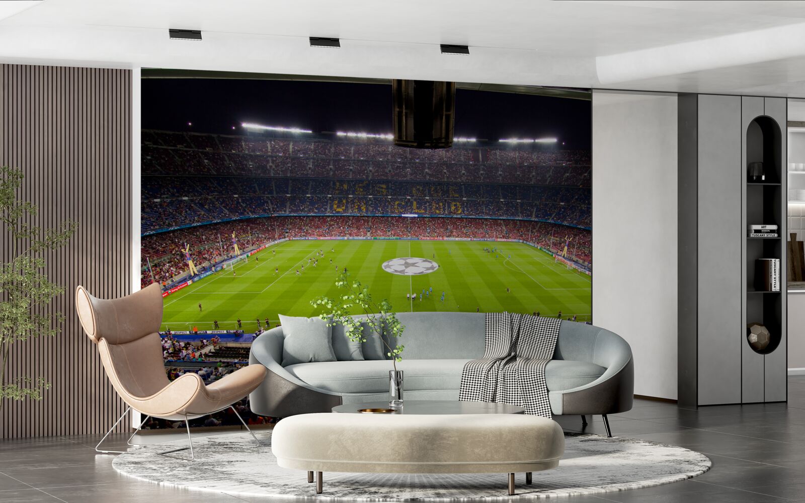 Фотошпалери футбольне поле з глядачами