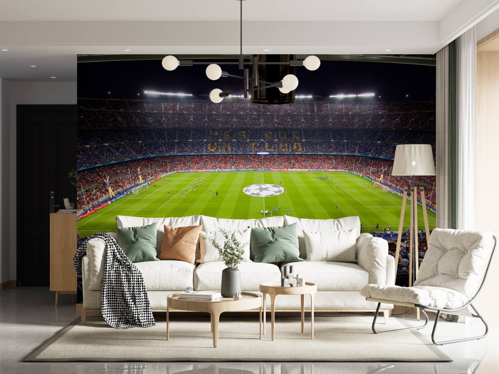 Фотошпалери футбольне поле з глядачами