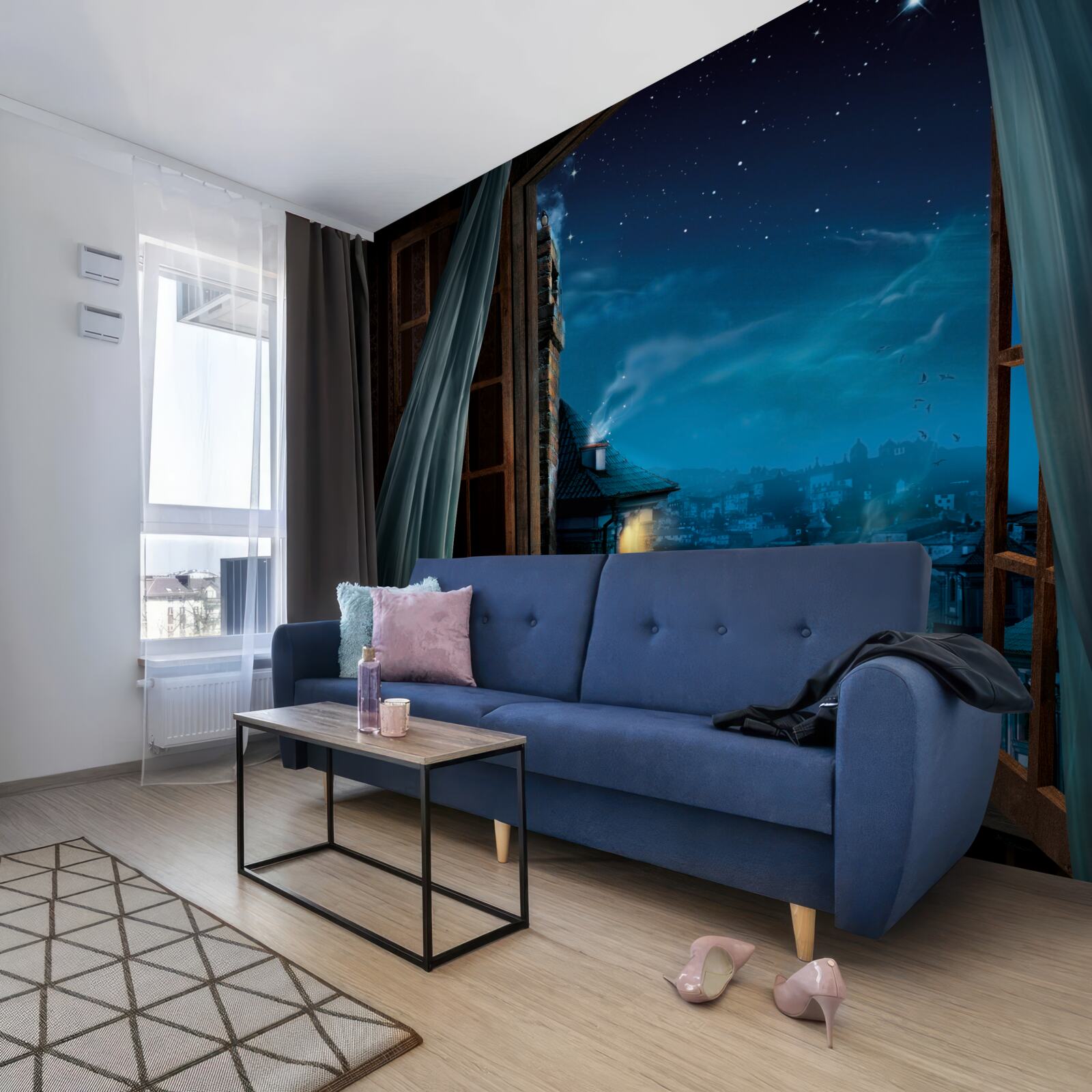 Фотошпалери вид на нічне небо з вікна