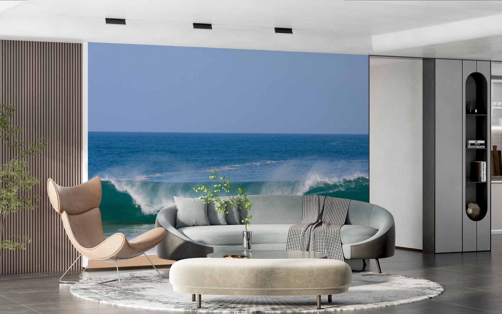 Фотошпалери великі океанські хвилі біля узбережжя