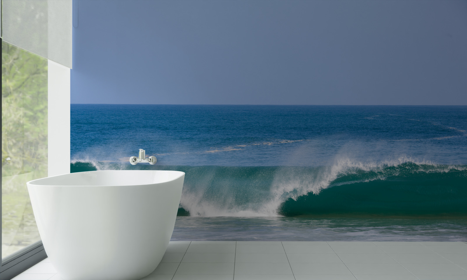 Фотошпалери великі океанські хвилі біля узбережжя