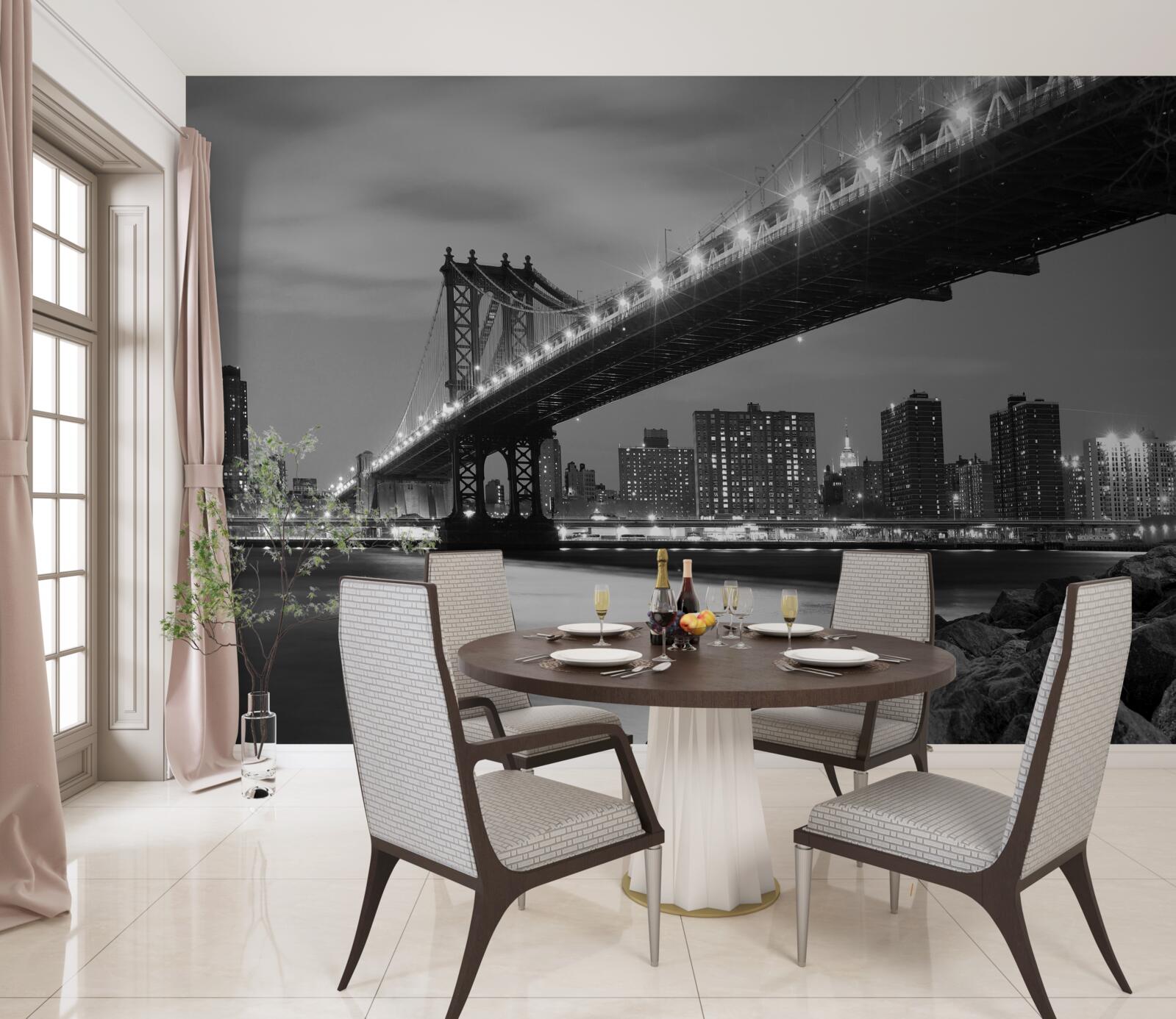 Фотошпалери ілюмінація манхеттенського мосту