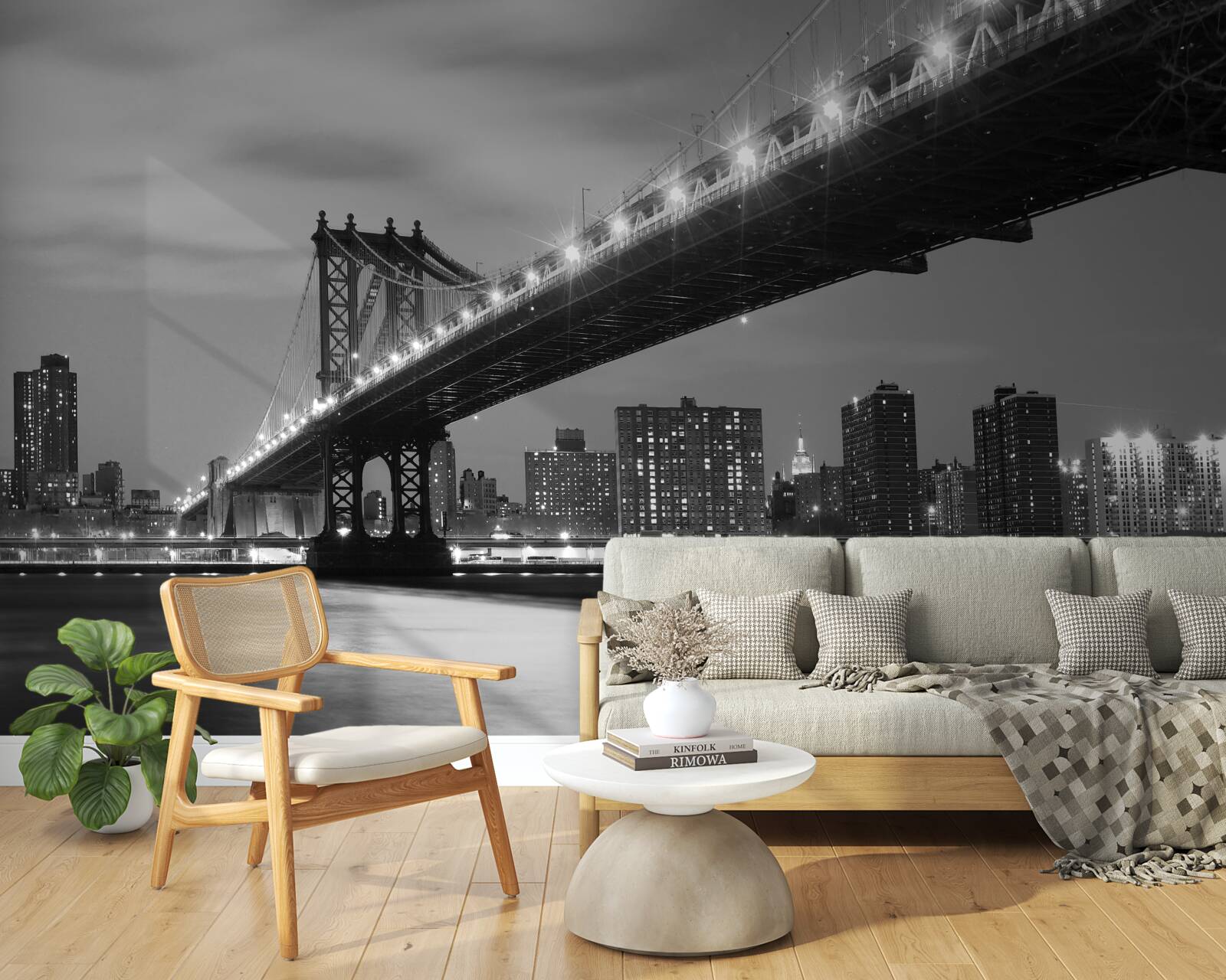 Фотошпалери ілюмінація манхеттенського мосту