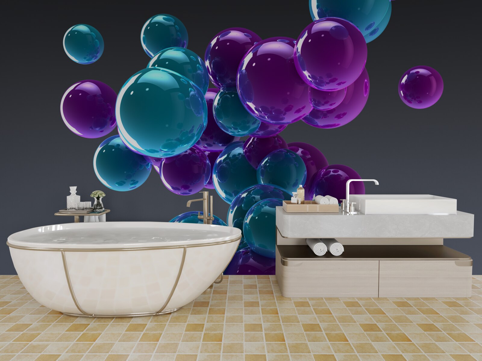 Фотошпалери краплі води зображені крупним планом