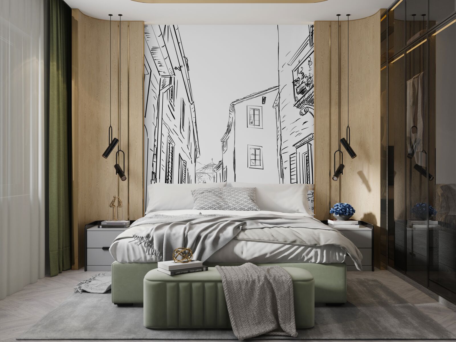 Фотошпалери олівцевий малюнок стародавнього міста