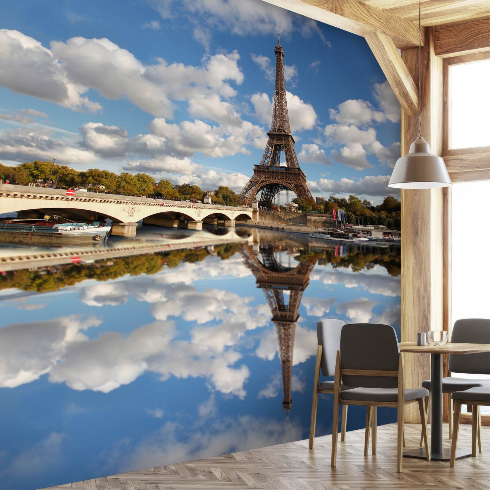 Фотошпалери відображення парижу в дзеркалі