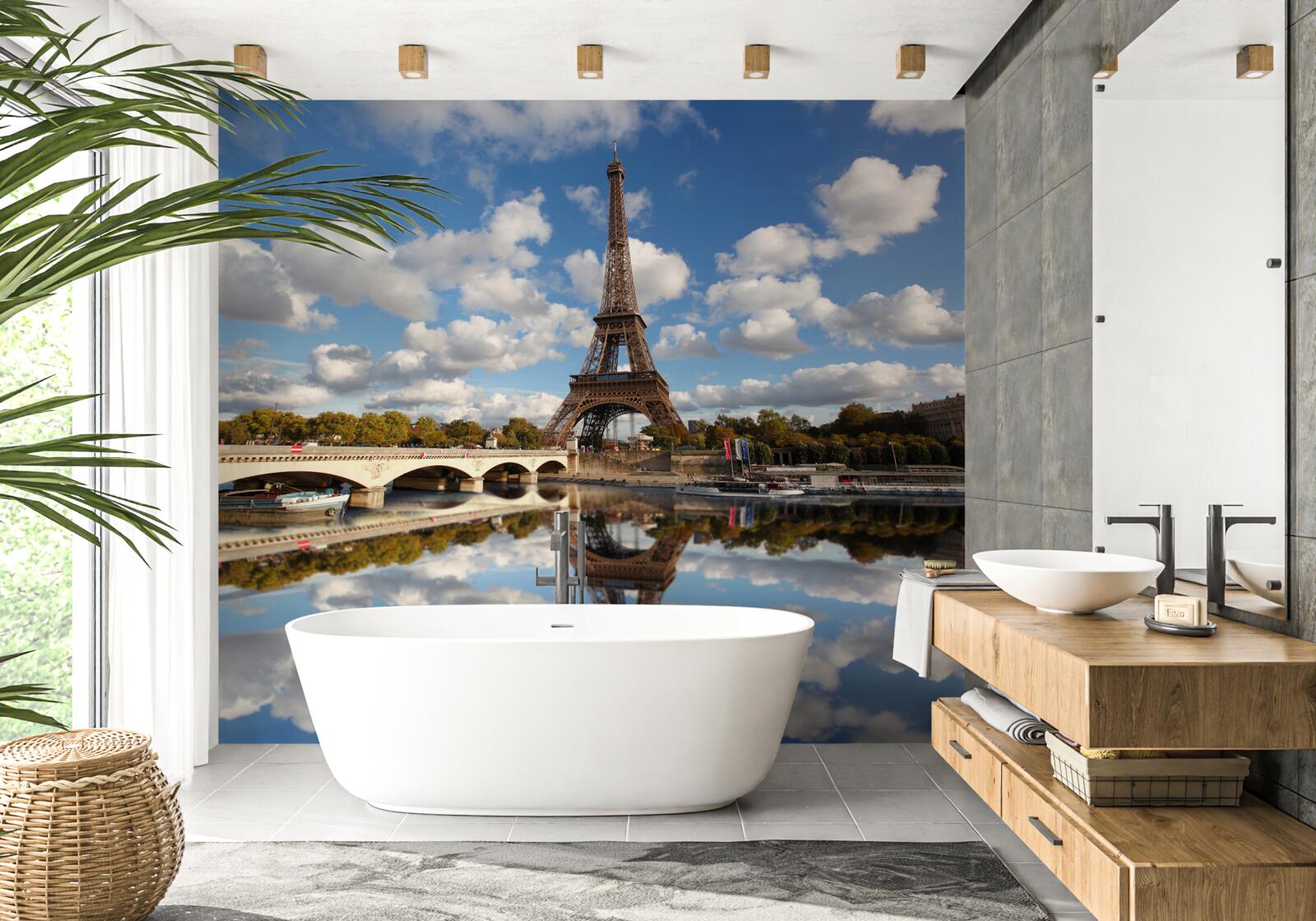 Фотошпалери відображення парижу в дзеркалі