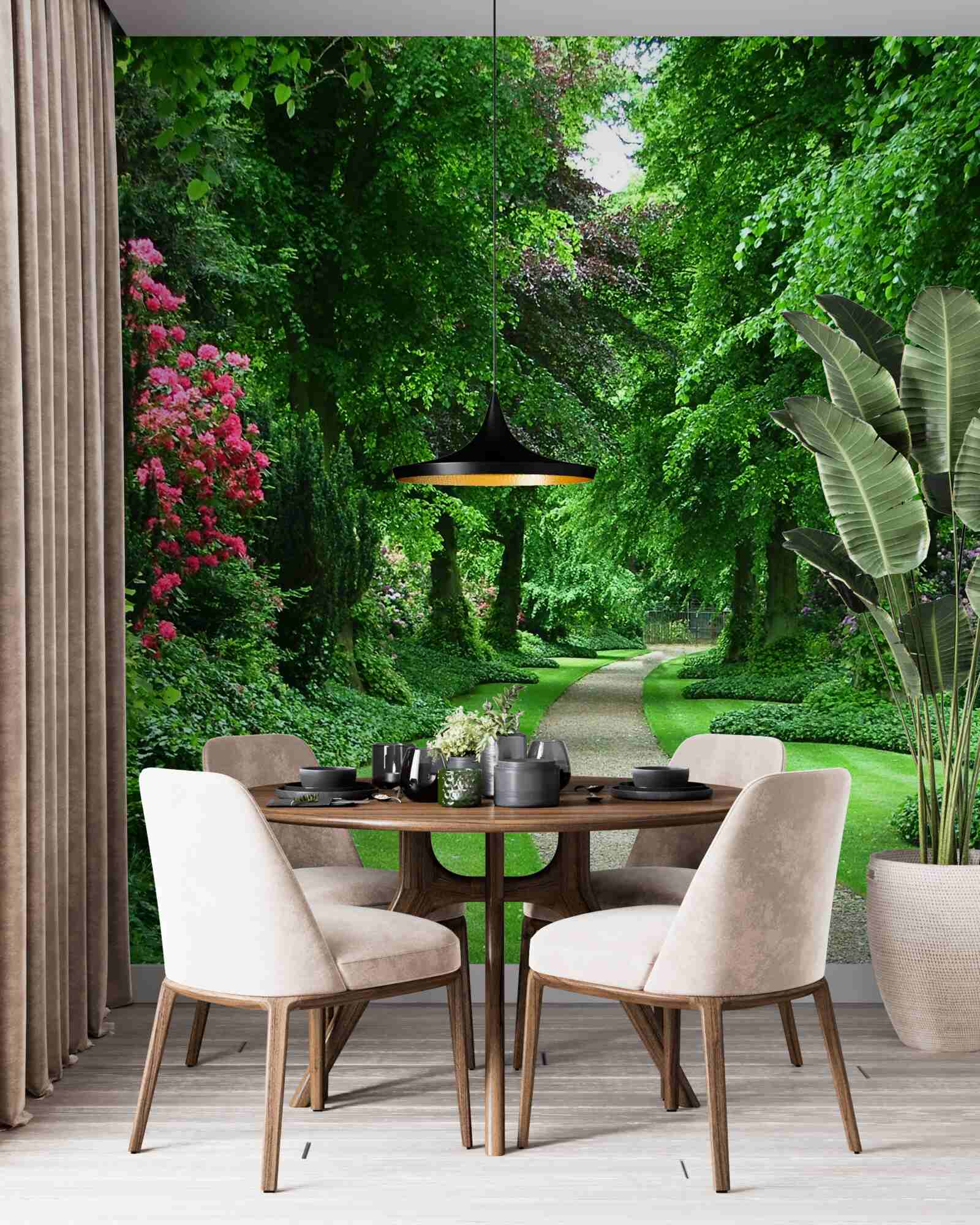 Фотошпалери стежка серед смарагдових дерев