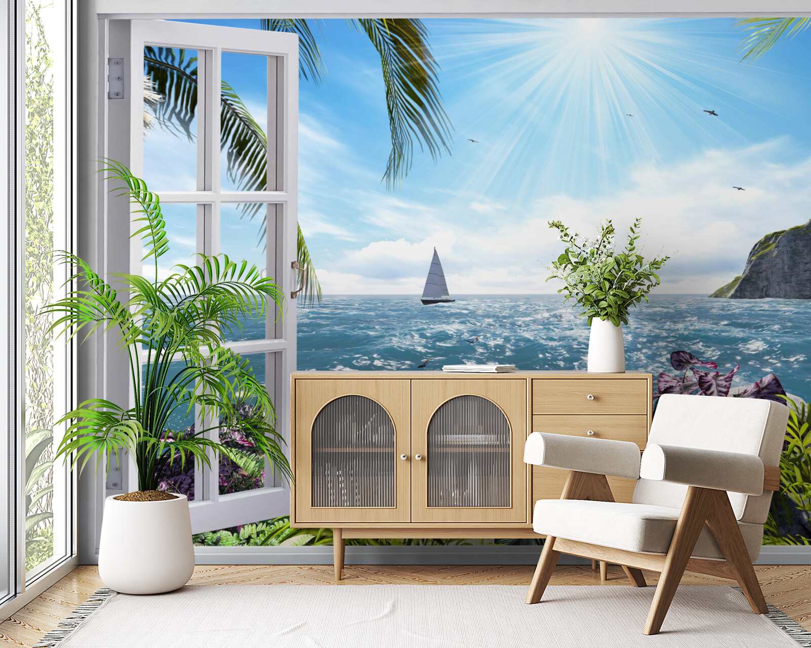 Фотошпалери чудовий вид на океан з вікна