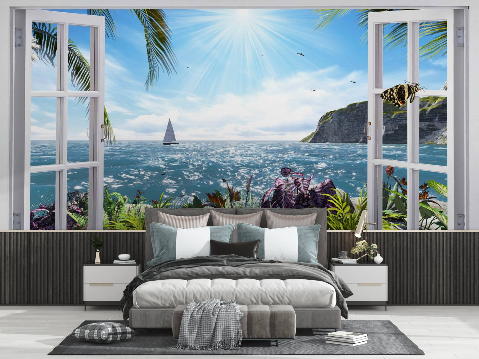 Фотошпалери чудовий вид на океан з вікна