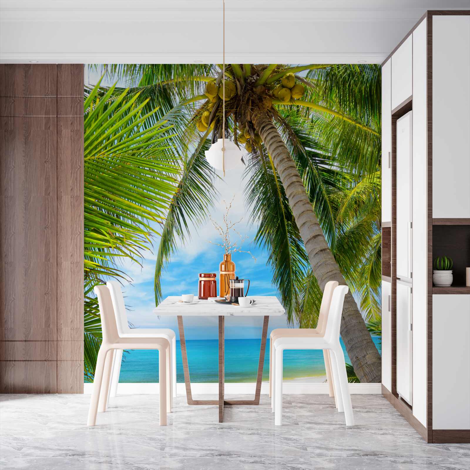 Фотошпалери бананова пальма на тропічному узбережжі