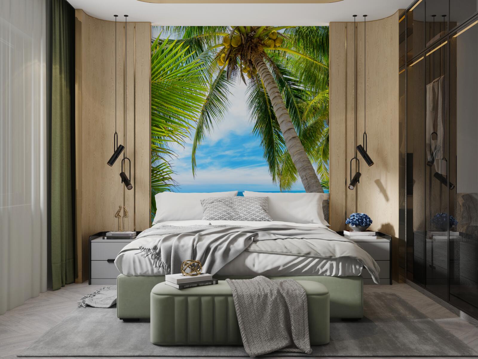 Фотошпалери бананова пальма на тропічному узбережжі