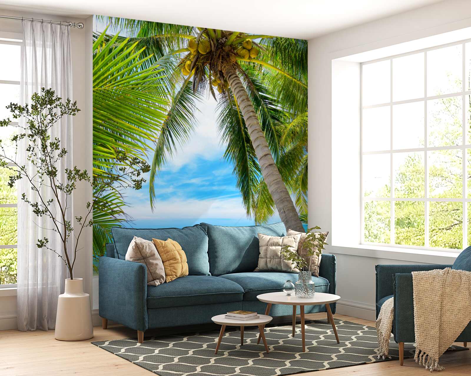 Фотошпалери бананова пальма на тропічному узбережжі