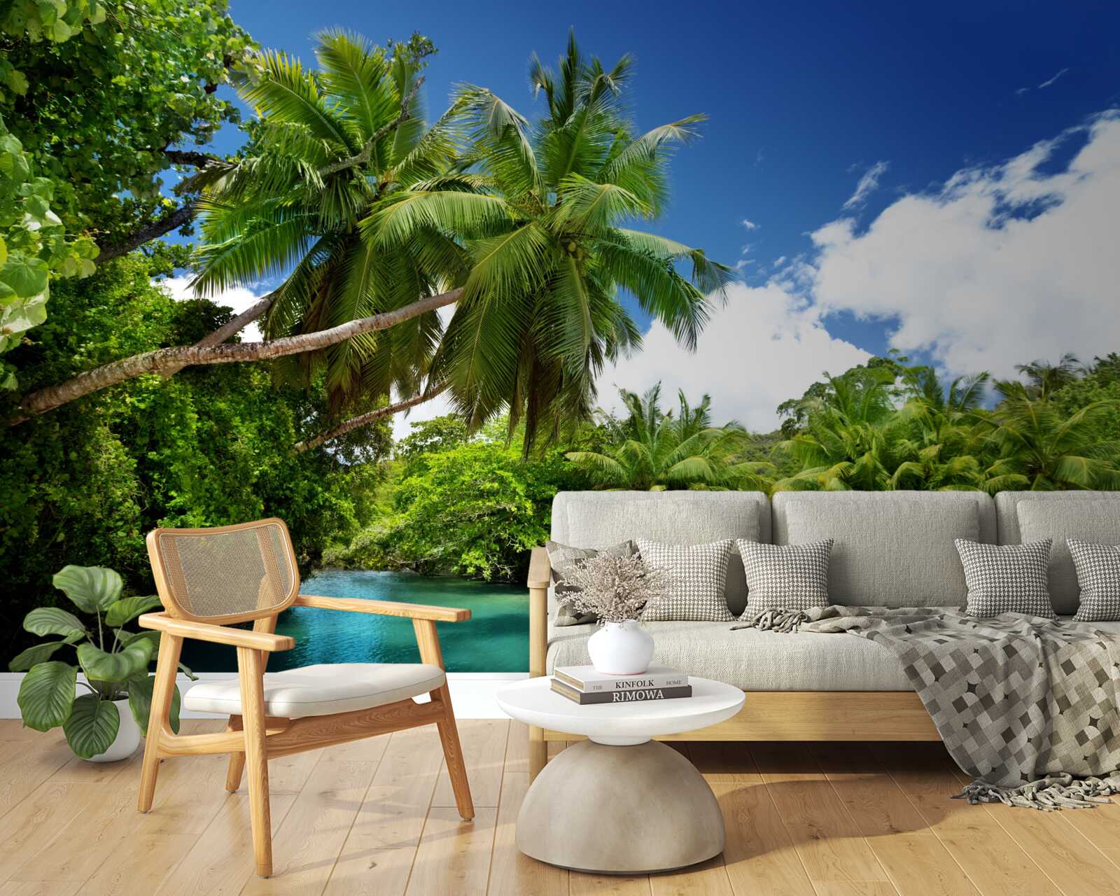 Фотошпалери тропічні пальми та бірюзова вода