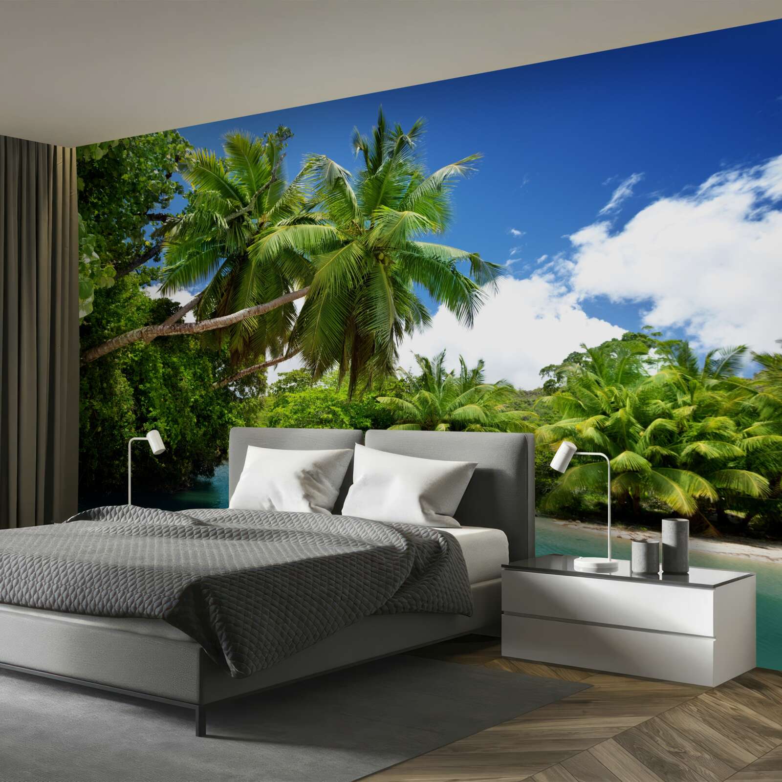 Фотошпалери тропічні пальми та бірюзова вода