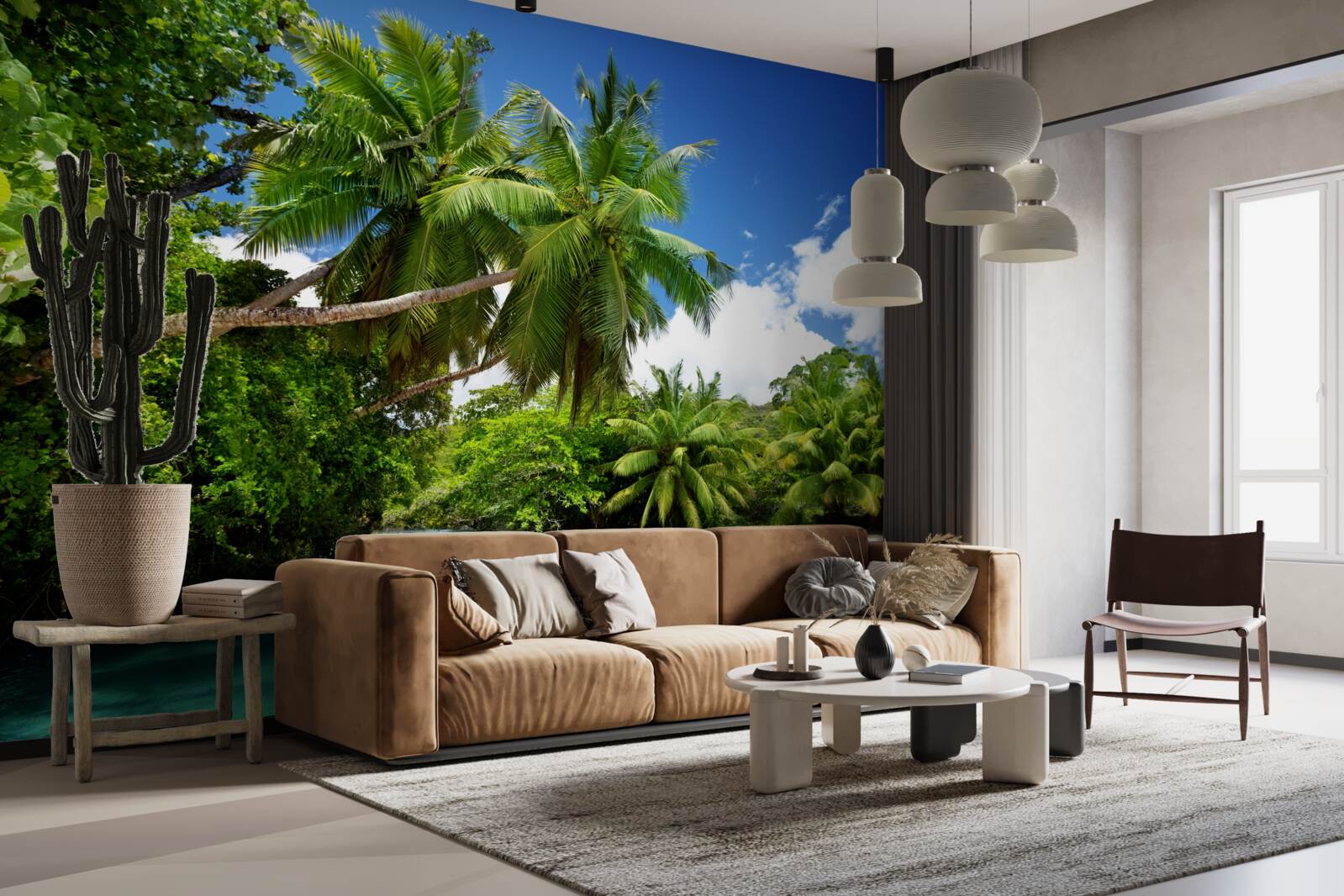 Фотошпалери тропічні пальми та бірюзова вода