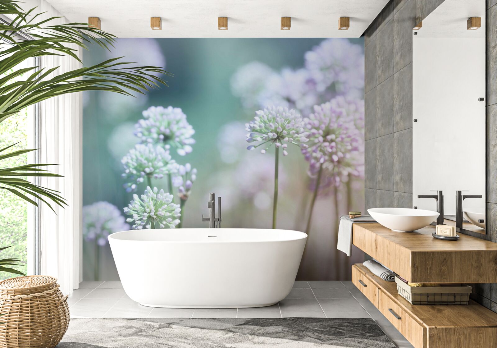 Фотошпалери квіти ніжного білого молочаю