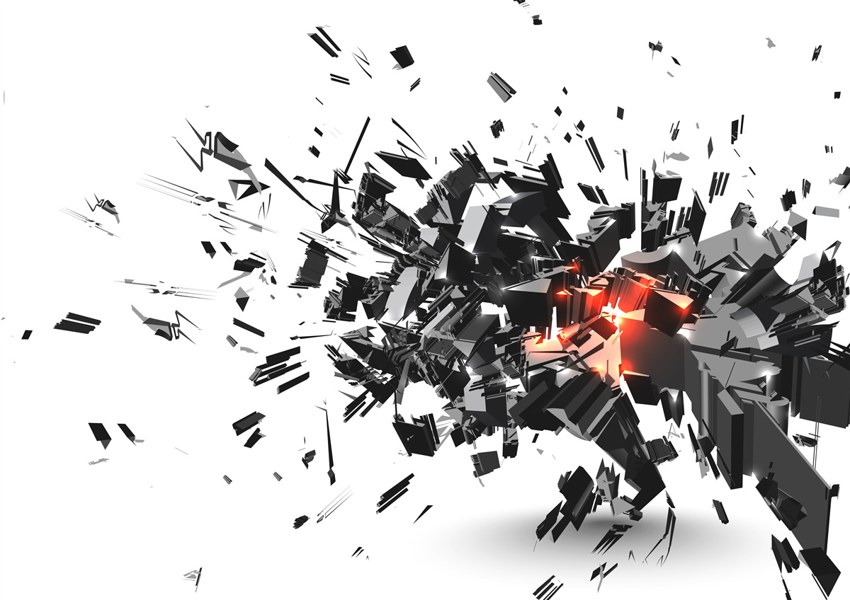 Фотошпалери вибух чорної фарби в абстрактній формі