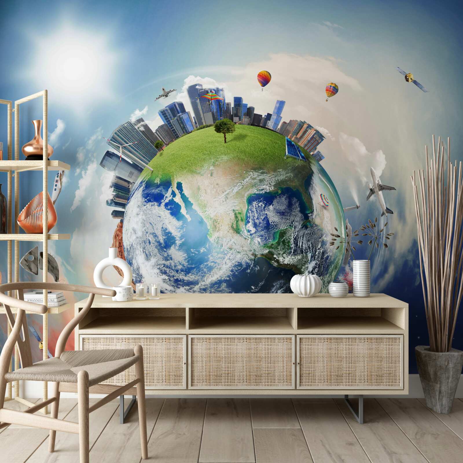 Фотошпалери території та поселення в абстрактній формі