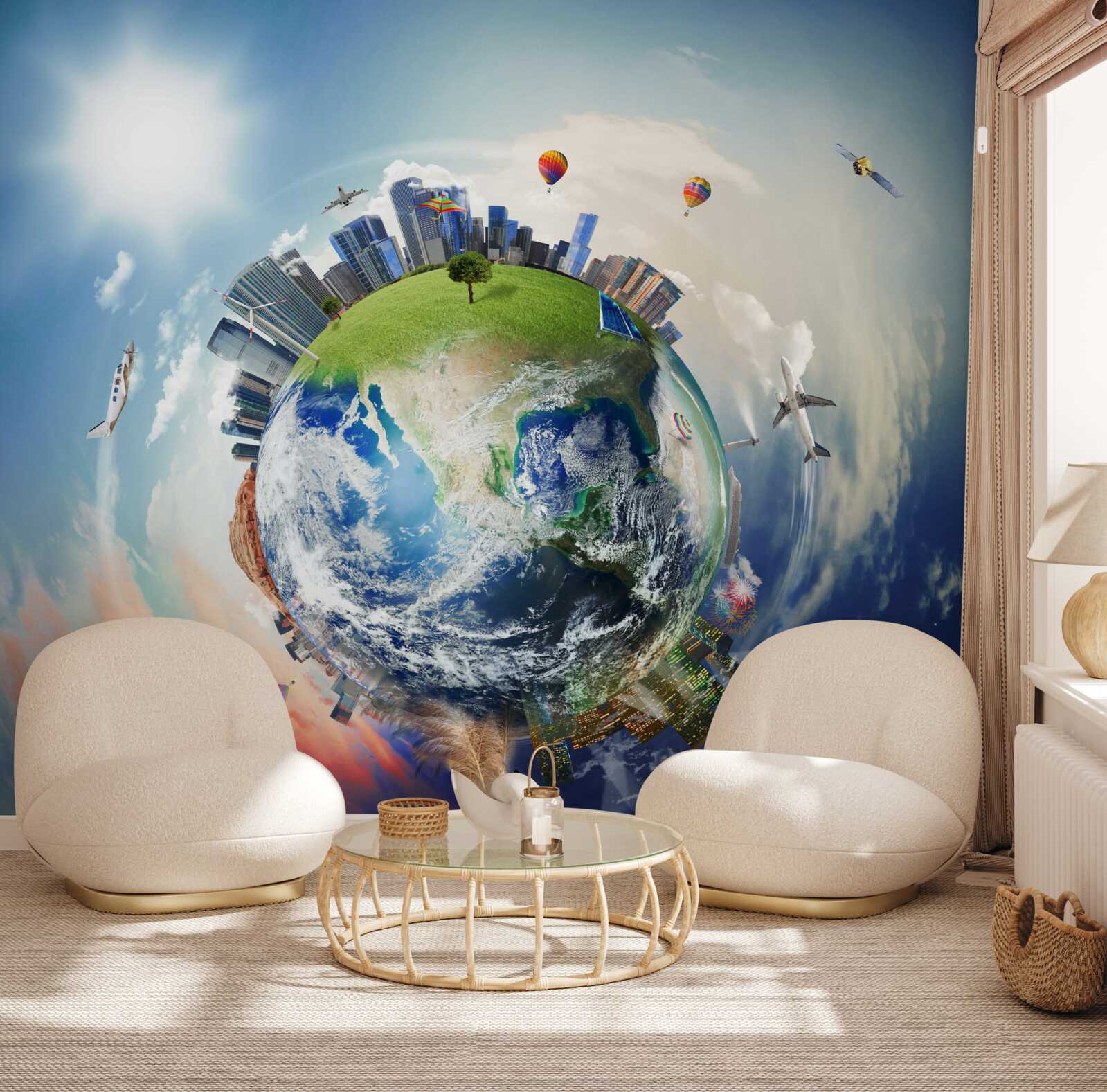 Фотошпалери території та поселення в абстрактній формі