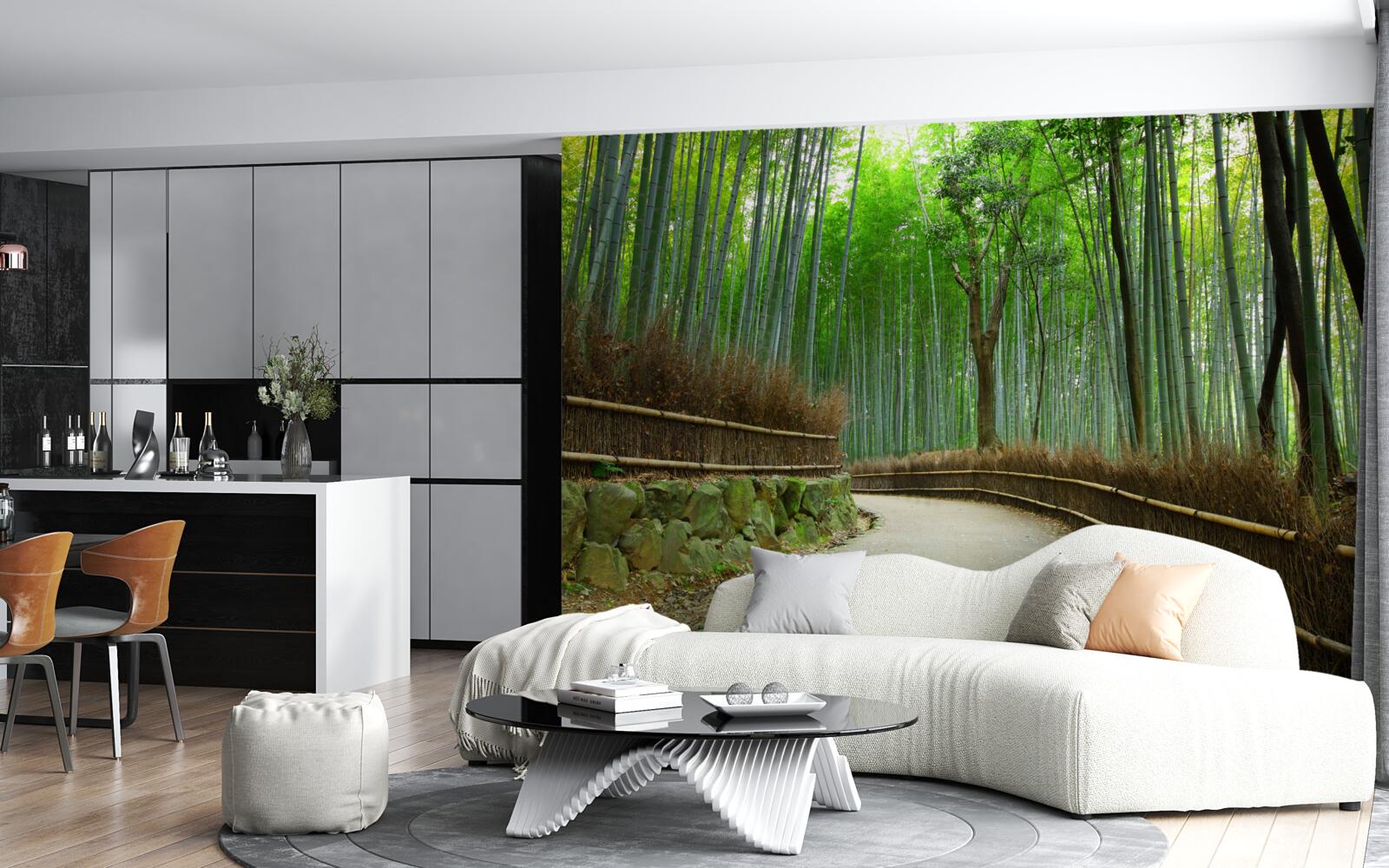 Фотошпалери стежка в бамбуковому гаю