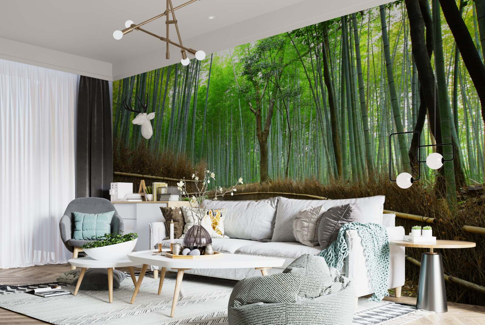 Фотошпалери стежка в бамбуковому гаю